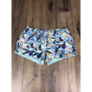 Macpac Tropical Print Outdoor Hiking Shorts Blue Multi 16 Gorpcore Summer Beach